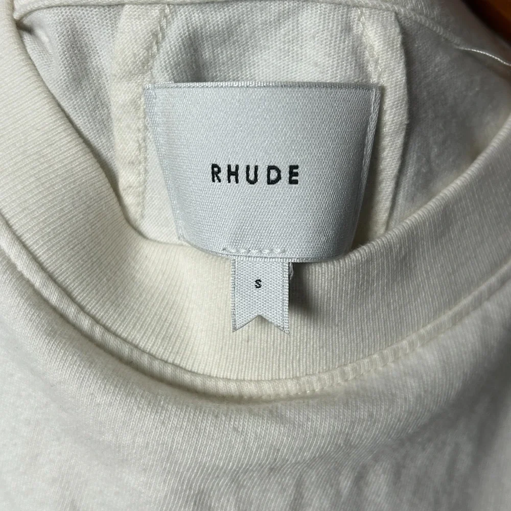 Rhude Legend Lives On Black Hills Graphic T-Shirt Vintage White Mens Small USA